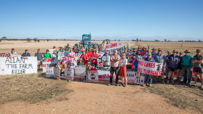 12 Australian farming families were fined $814 each for blocking surveyors; they say a proposed 480-kilometre power line threatens their land | World News